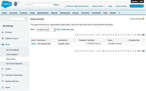 Salesforce Mass Email: Step